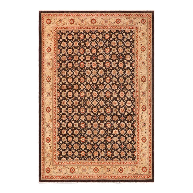 1990s Bohemien Ziegler Brown Beige Hand-Knotted Wool Rug - 9'1'' X 11'9'' For Sale