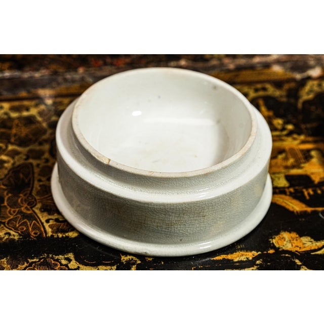 Black 19th Century Nice Large Thornton's Anthracoline Toothpaste Porcelain Lidded Jar Advertising Bathroom Vanity Home Decor For Sale - Image 8 of 11