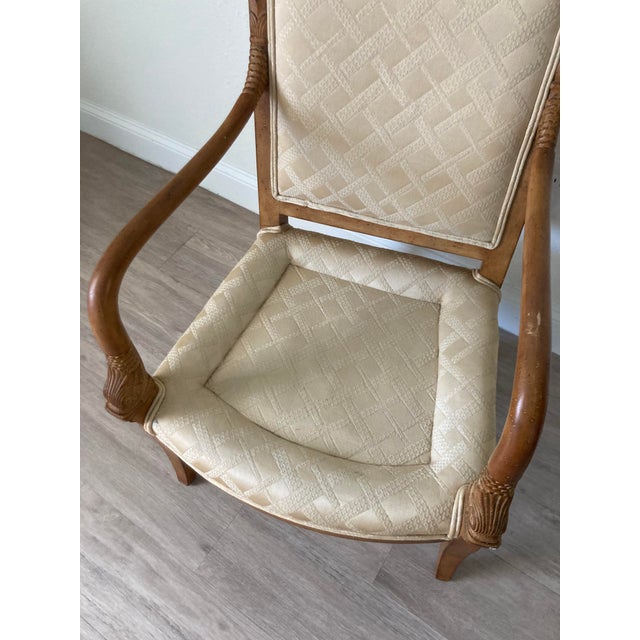 19th Century Vintage French Empire Style Dolphin Carved Arm Chair For Sale - Image 5 of 8