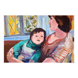 "Madam Suburbia #2" (Woman and Child, Sue & Casey) in Oil on Canvas by Patricia Gren Hayes