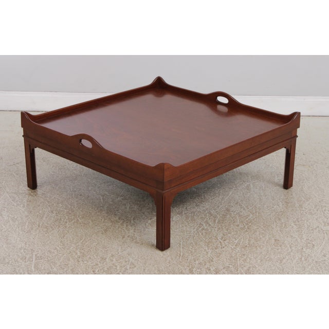 Chippendale Smith & Watson Attributed Chippendale English Mahogany Coffee Table For Sale - Image 3 of 11