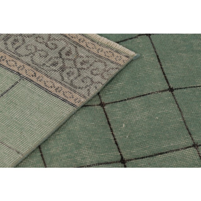 Vintage Turkish Distressed Runner in Mint Green Geometric Design - Rug & Kilim For Sale - Image 9 of 9