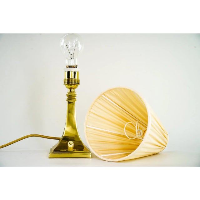 Art Deco Table Lamp with Fabric Shade, 1920s For Sale - Image 9 of 10
