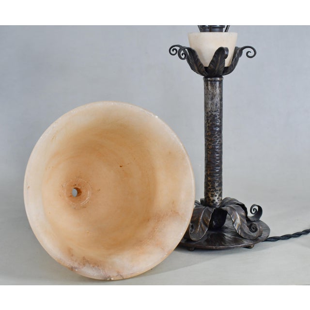 French Art Deco Lamp by Edgar Brandt - 1925 Wrought Iron France For Sale - Image 18 of 18