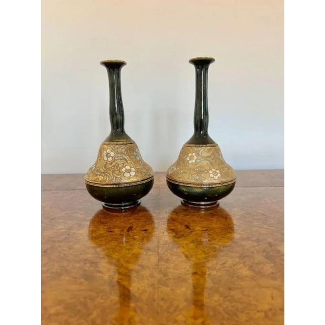 Vases from Doulton, 1880s, Set of 2 For Sale - Image 4 of 4
