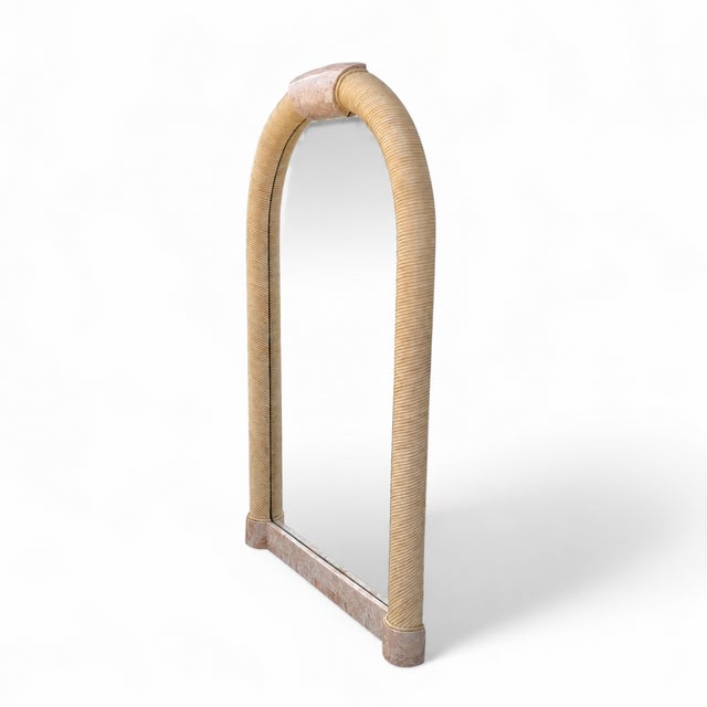 1980s Postmodern Tessellated Stone Arched Wall Mirror For Sale - Image 9 of 18