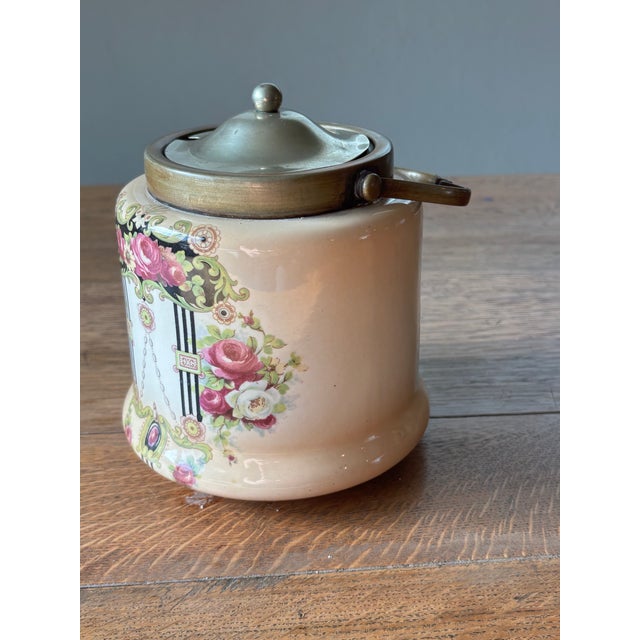 Antique English Biscuit Barrel For Sale - Image 4 of 9