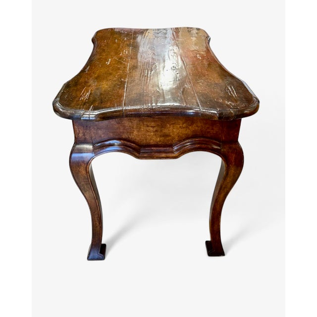 Traditional Dennis and Leen Hand Hewn Walnut Writing Desk For Sale - Image 3 of 12