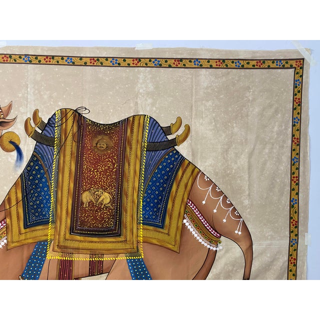 Camel Vintage Camel Painting on Silk "60 Inches * 68 Inches " For Sale - Image 8 of 10