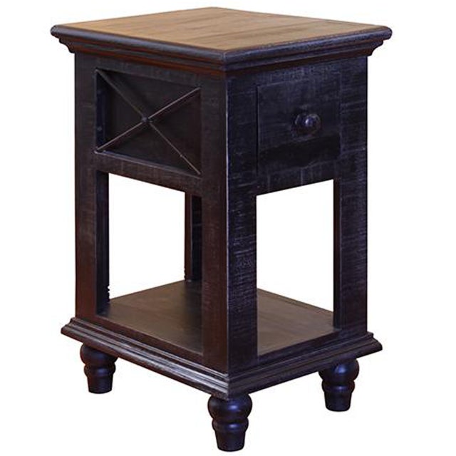 Wood Greenview Charcoal Side Table For Sale - Image 7 of 9