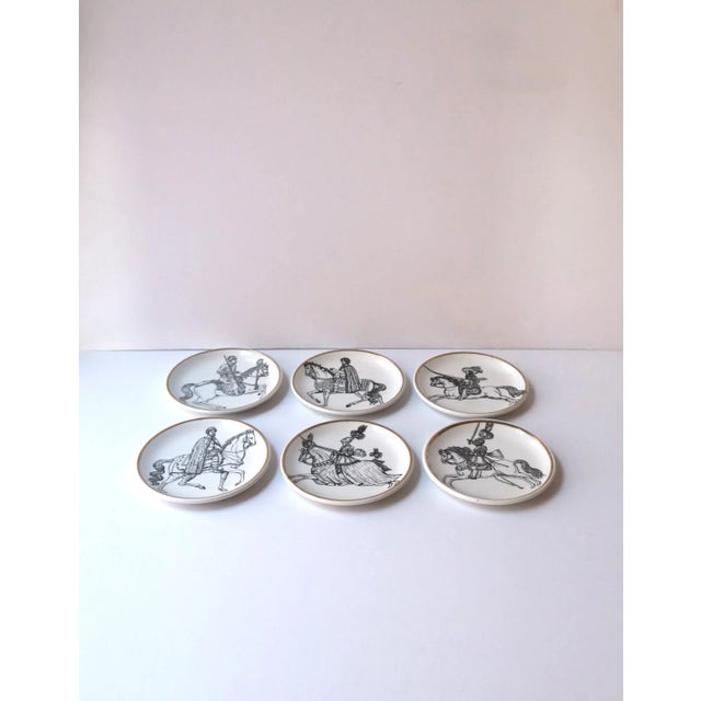 Horse Motif Piero Fornasetti Italian Cocktail Drinks Coasters or Wall Art, Set of 6 For Sale In New York - Image 6 of 12
