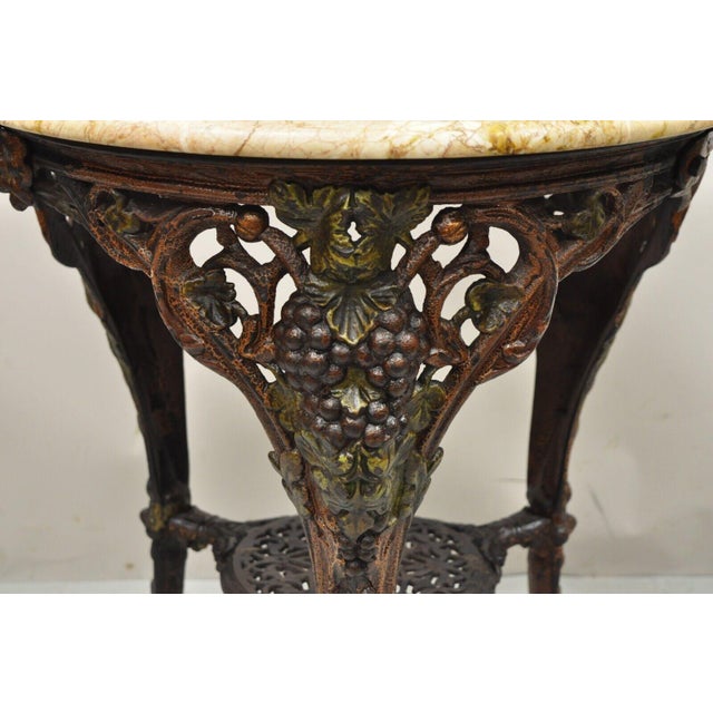 Antique English Victorian Cast Iron Round Marble Top Pub Table Chairish