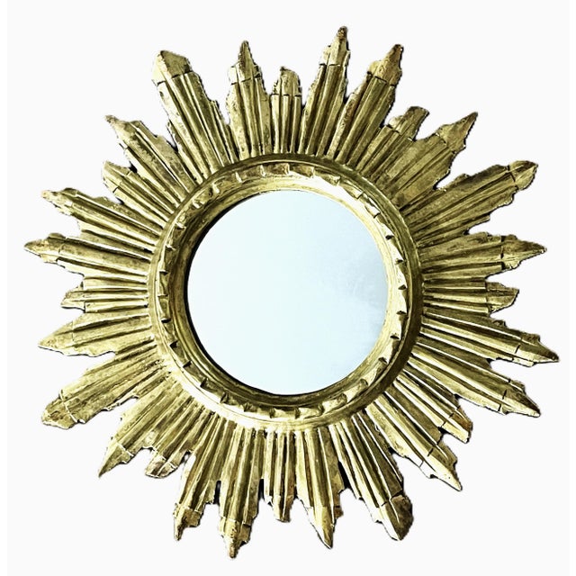 Mid-Century Italian Giltwood Sunburst Mirror, 1960s For Sale - Image 10 of 10