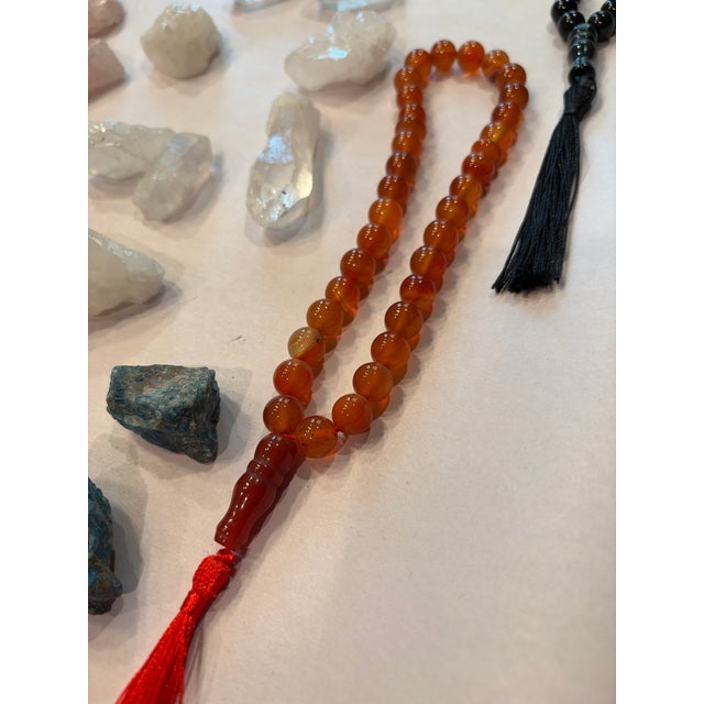 Orange Assorted Natural Crystal & Gemstone Collection With Meditation Beads & Crystal Wands For Sale - Image 8 of 10