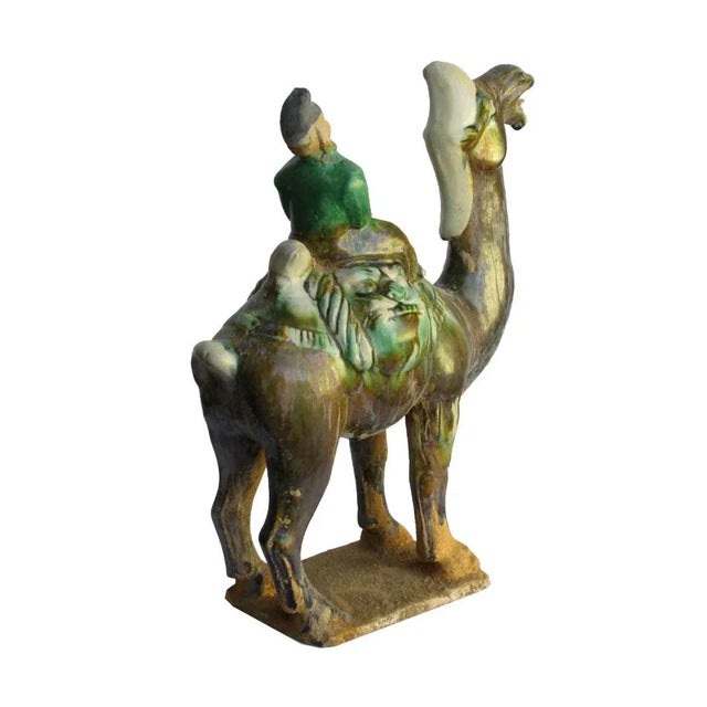 Ancient Style Chinese Pottery Clay Camel With Man Figure For Sale - Image 4 of 6