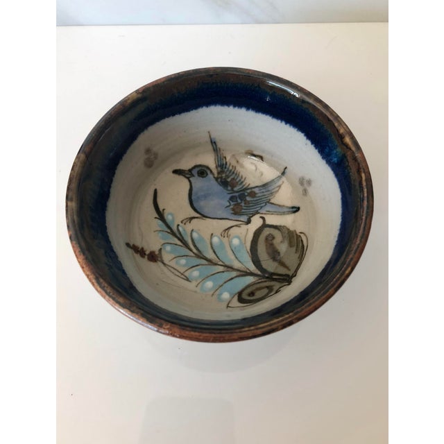 Mexican Stoneware Blue Bird Decorative Bowl - Ken Edwards For Sale - Image 10 of 12