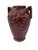 1960s 1960s Red Art Pottery Vase With Dual Handles & Sculpted Floral Relief For Sale - Image 5 of 9