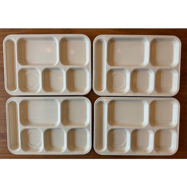 Mid-Century Modern Set of 4 Dallas Ware Coral Pink Melamine Trays For Sale - Image 3 of 11