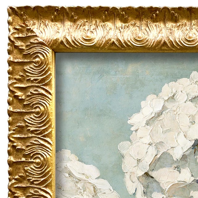 Various Artists Painterly "Hydrangea Blooms" Fine Art Reproduction Print, Framed For Sale - Image 4 of 5