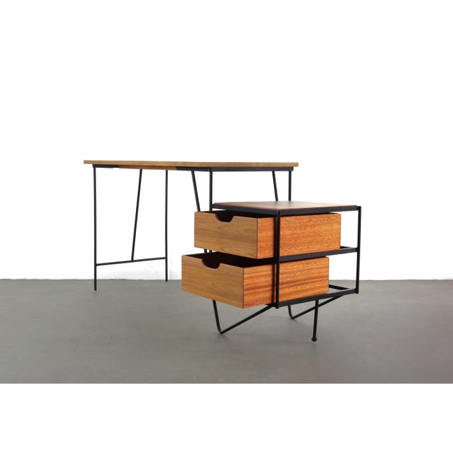 1960s Writing Desk by Vista California in Iron and Walnut 1960s For Sale - Image 5 of 12