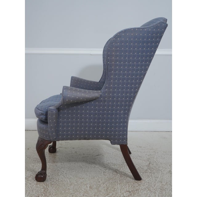 Chippendale Pair Kindel Philadelphia Clawfoot Wing Back Chairs For Sale - Image 3 of 18
