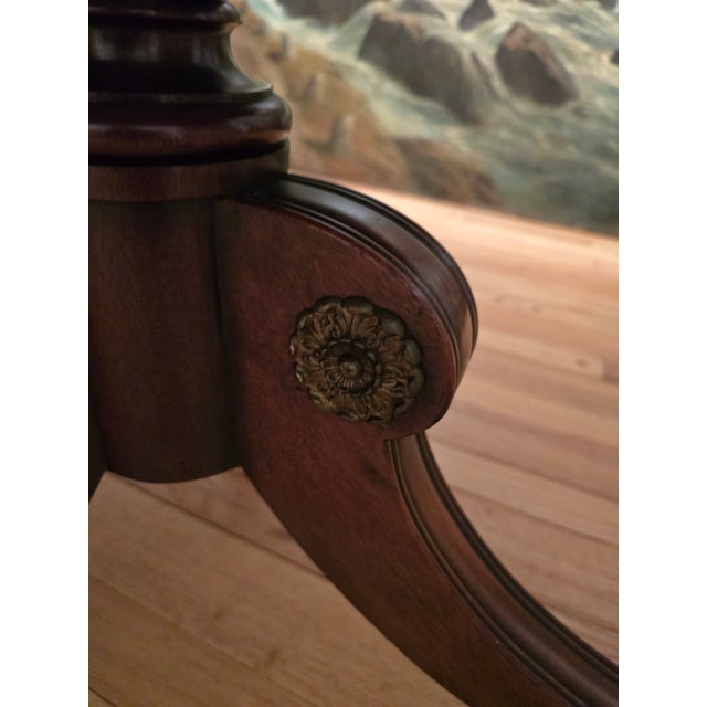 Chestnut Mid Century Ethan Allen Style Vintage Grand Dining Table For Sale - Image 8 of 12