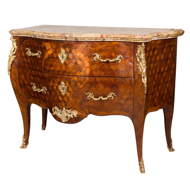 Louis XV Tulipwood and Parquetry Commode For Sale - Image 10 of 12