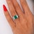 Art Deco 1.58 Carat No Oil Colombian Emerald & Diamond 3 Stone Platinum Ring For Sale - Image 4 of 15