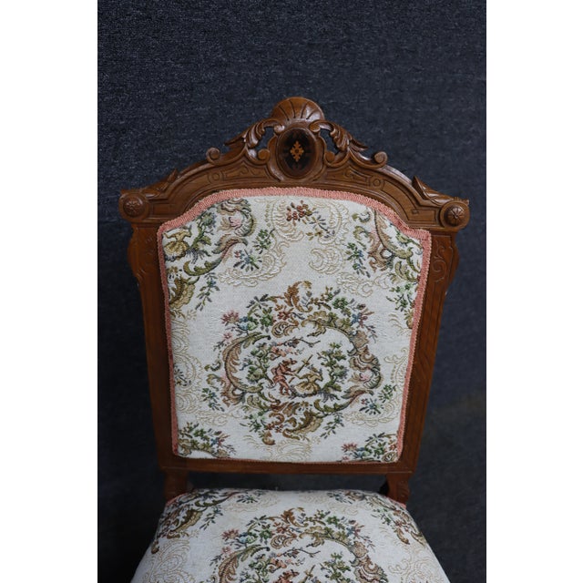 Pair of Victorian Walnut Upholstered Side Chairs, Circa 1880 For Sale - Image 9 of 18