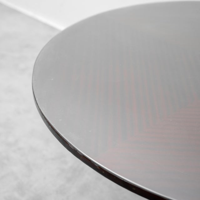 1970s Round Table in Wood, Glass and Metal, 1970s For Sale - Image 5 of 11