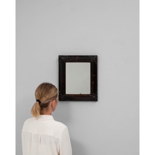 19th Century French Wood Black Patinated Wall Mirror For Sale - Image 17 of 18