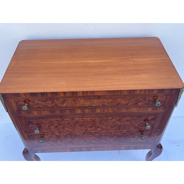 Antique French Louis XVI Style Commode Chest of Drawers With Beautiful Marquetry For Sale - Image 9 of 14