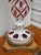 1960s Cranberry Glass and Brass Lamp Vintage Table Bohemian Czech Hand Painted For Sale - Image 5 of 18