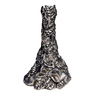 International Silver Co. Candlestick Roses & Bow More Than 1 in Stock For Sale