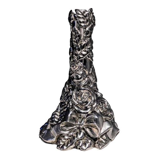 International Silver Co. Candlestick Roses & Bow More Than 1 in Stock For Sale