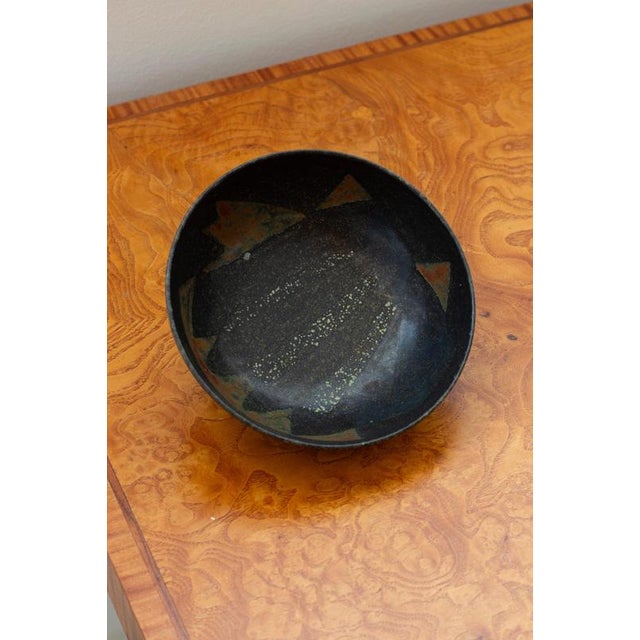 Black Stoneware Bowl from Carl-Harry Stålhane, Sweden, 1950s For Sale - Image 8 of 9