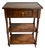 Late 20th Century Traditional Inlaid Mahogany Occasional Table With Drawer & Brass Casters For Sale