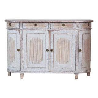Swedish 19th Century Gustavian Style Four-Door Demi Lune Buffet, c. 1880 For Sale