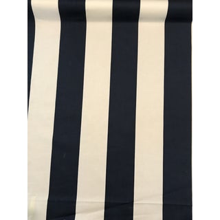 Contemporary Schumacher Geyer Stripe Navy Fabric - 2 Yards For Sale