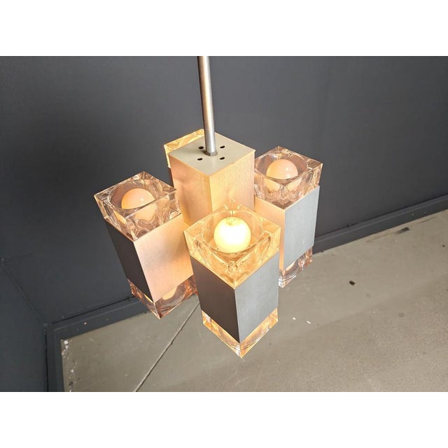 1970s Vintage Italian Cubic Pendant attributed to Gaetano Sciolari, 1970s For Sale - Image 5 of 14