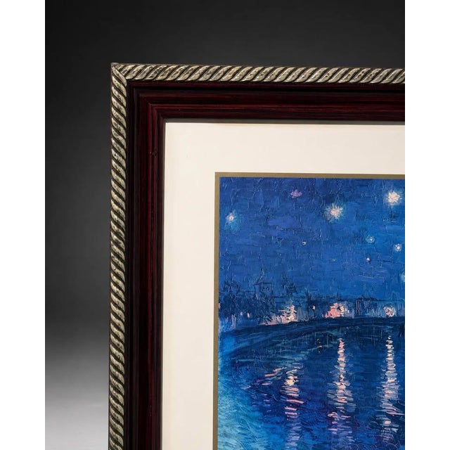 Framed Van Gogh Starry Night Over the Rhone-Style Print For Sale - Image 4 of 7