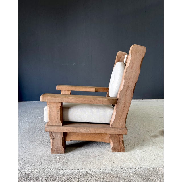 Brutalist Oak Lounge Chairs, Belgium, 1960s, Set of 2 For Sale - Image 14 of 18