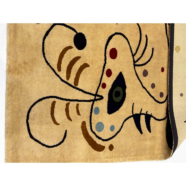 Textile Mid 20th Century French Artistic Designed After J. Miro Rug 6'0" X 6'7'' For Sale - Image 7 of 12