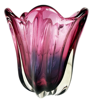 Dark Pink and Purple Sommerso Glass Vase attributed to Josef Hospodka for Chribska, 1960s