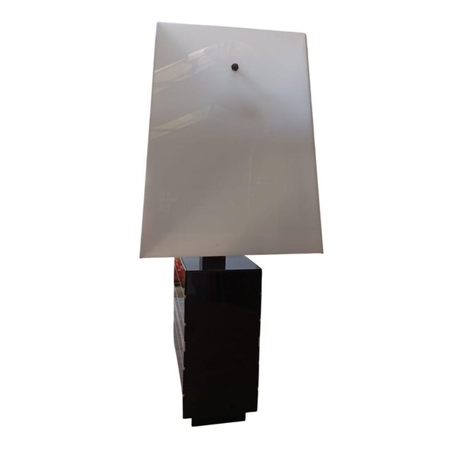 Black Vintage Italian Table Lamp in Acrylic, 1970s For Sale - Image 8 of 13