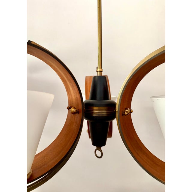 1950s Mid-Century Danish Modern 3-Light Chandelier Attributed to Stilnovo For Sale - Image 5 of 11