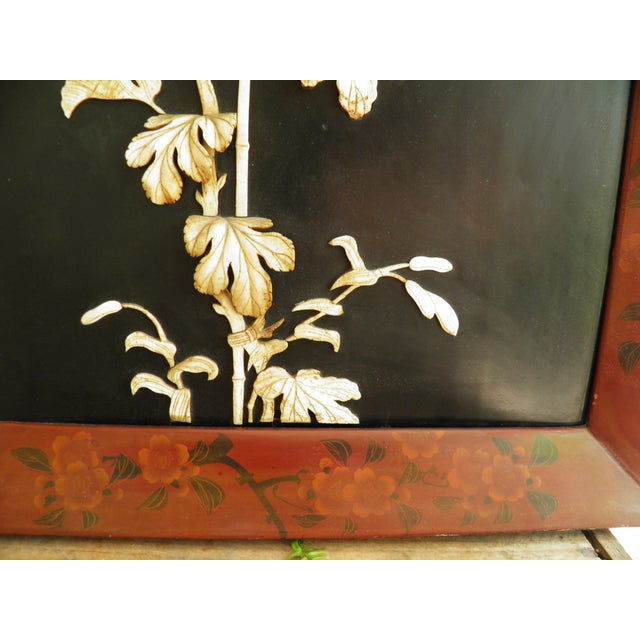 Wood Exquisite Japanese Framed Raise Relief Ivory and Wood Wall Panel, Meiji Period For Sale - Image 7 of 14
