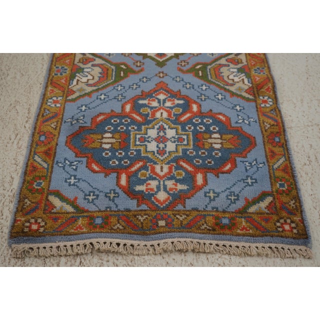Hand Woven Approx. 2.5’ X 10’ Wool Oriental Runner Rug For Sale - Image 4 of 7