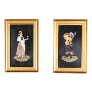 Italian Pietra Dura Panels, 1860s, Set of 2 For Sale