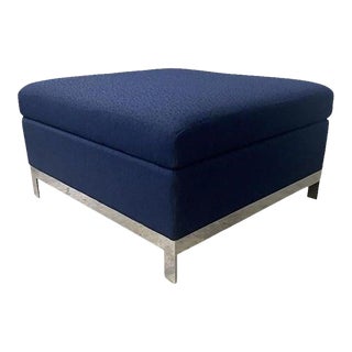 2013 Dark Blue Luna Stars Fabric Ottoman by Martin Brattrud For Sale